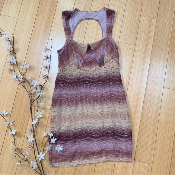 Free People Dresses & Skirts - FREE PEOPLE purple beige crochet lace dress, 6.